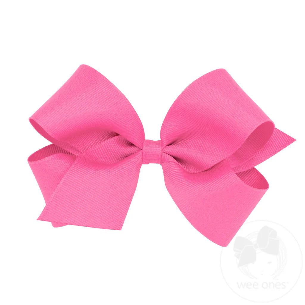 Wee Ones Hot Pink Medium Classic Grosgrain Hair Bow