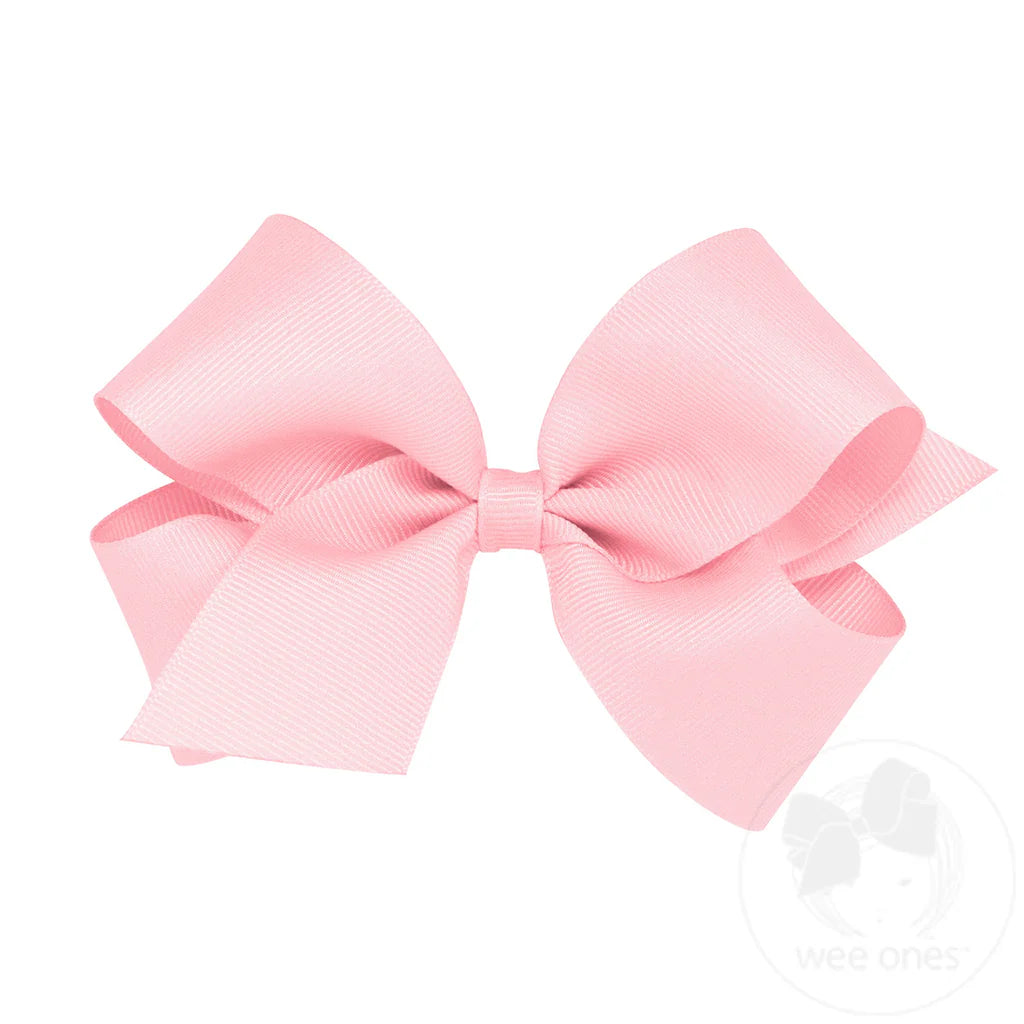 Wee Ones Light Pink Medium Classic Grosgrain Hair Bow