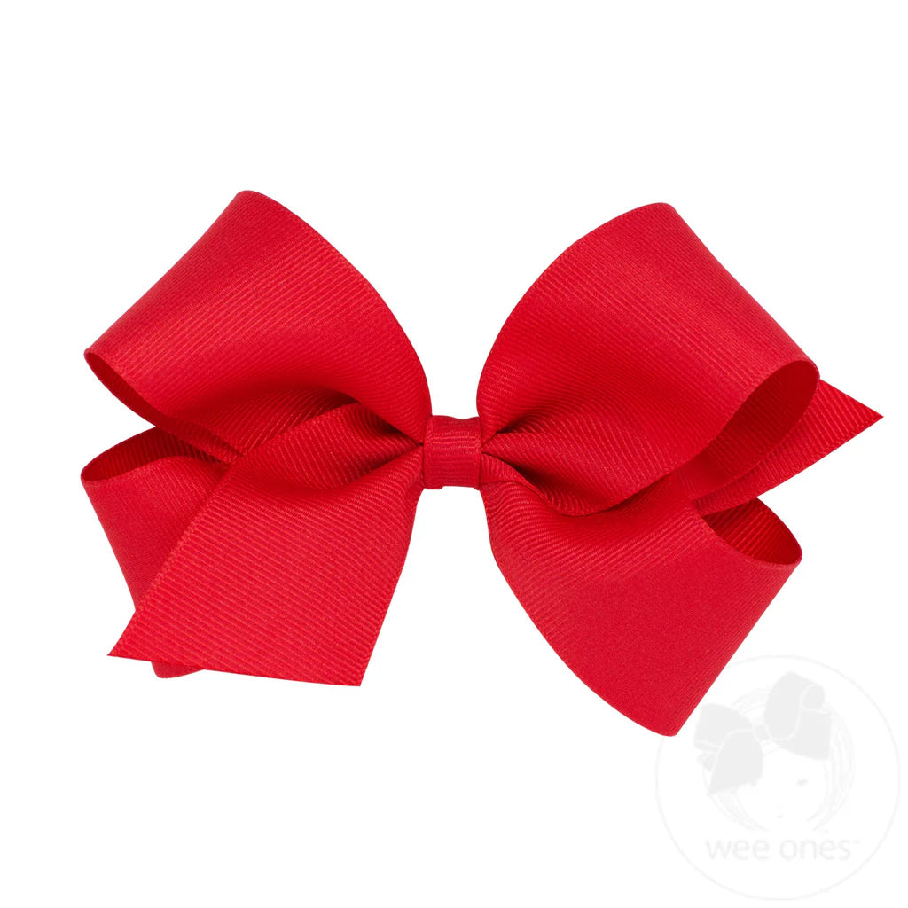 Wee Ones Red Medium Classic Grosgrain Hair Bow