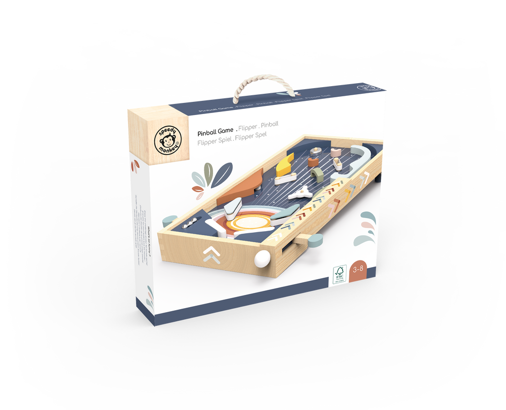 Speedy Monkey Wooden Pinball Game