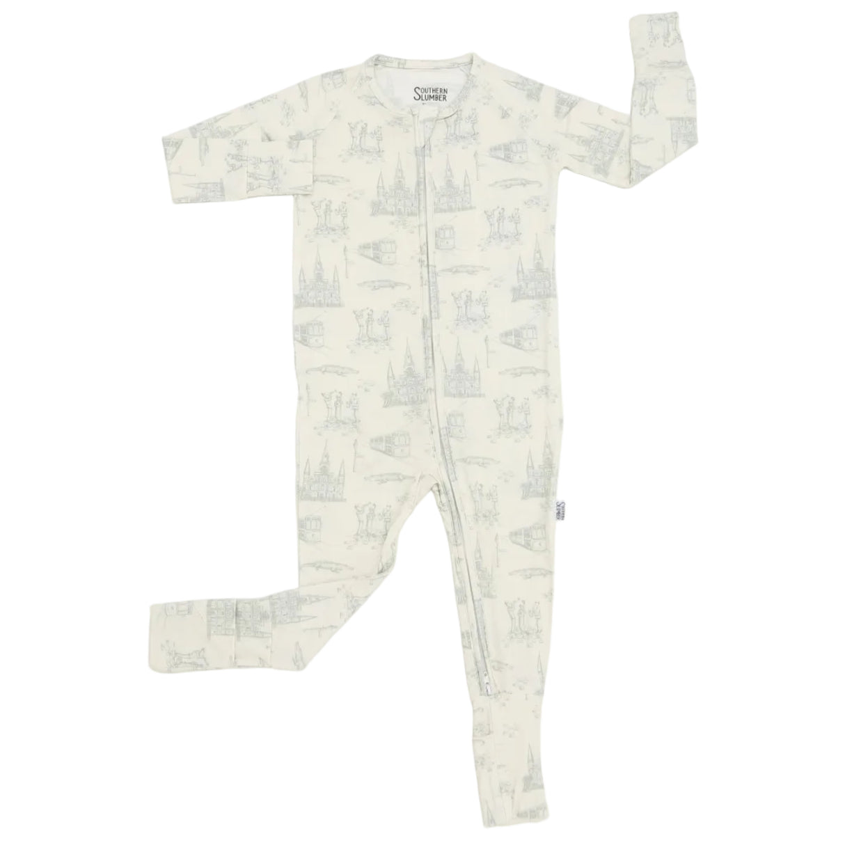 Southern Slumber Sage Toile Double Zipper Bamboo Sleeper