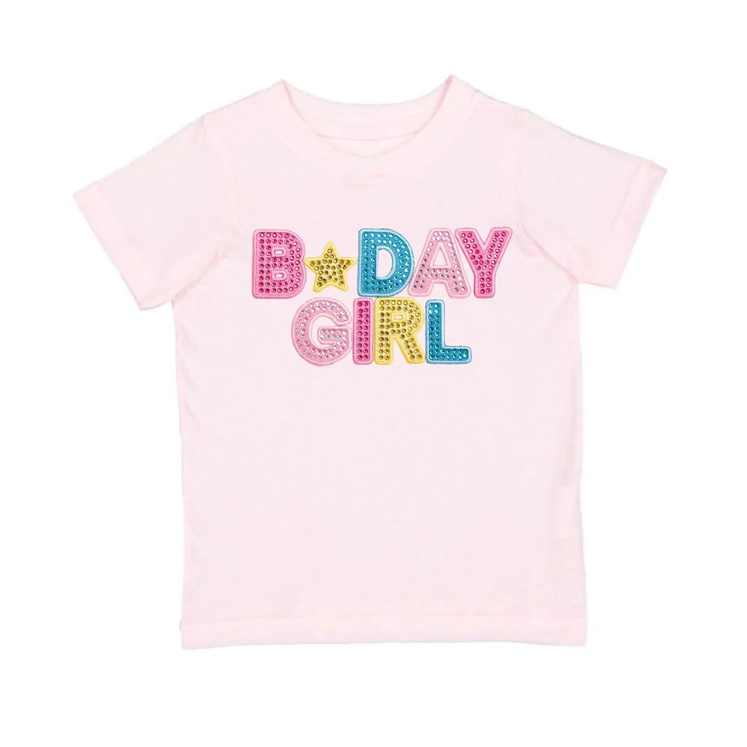 Sweet Wink Birthday Girl Rhinestone Patch T-Shirt