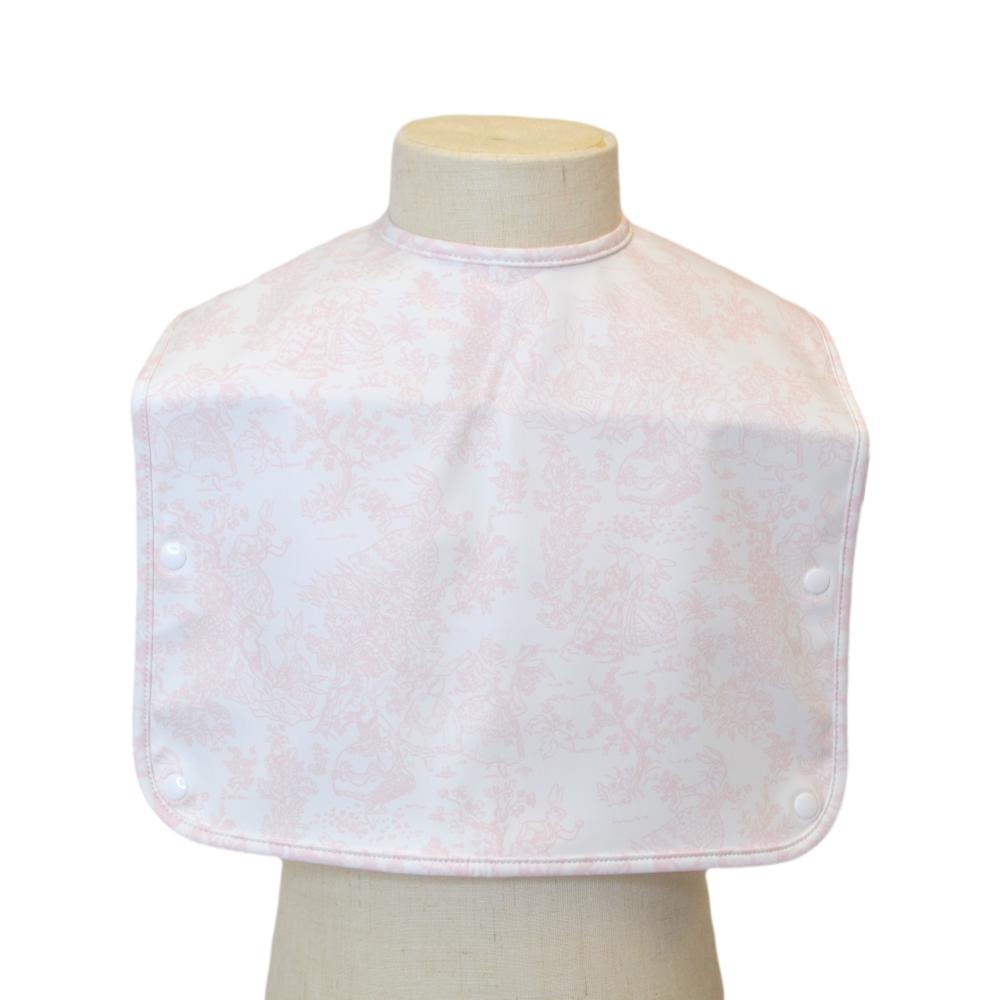 TRVL Design Best Bib Coated Foldable Pocket Bib | Bunny Toile Pink