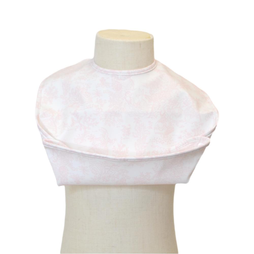 TRVL Design Best Bib Coated Foldable Pocket Bib | Bunny Toile Pink