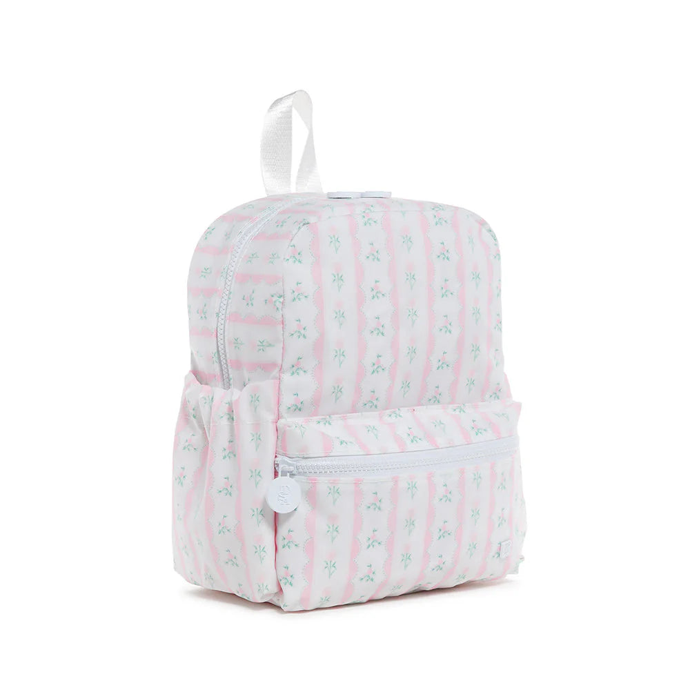 TRVL Design Mini Coated Backpack | Ribbon Floral Pink