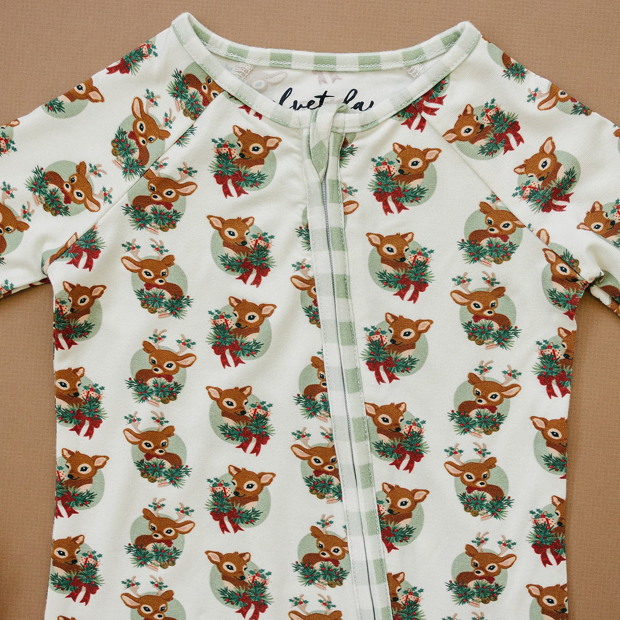 Velvet Fawn Reindeer Bamboo Zipper Pajama