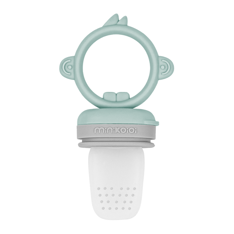 MinikOiOi Pulps Silicone Fruit & Vegetable Feeder Pacifier 6m+| River Green / Powder Gray