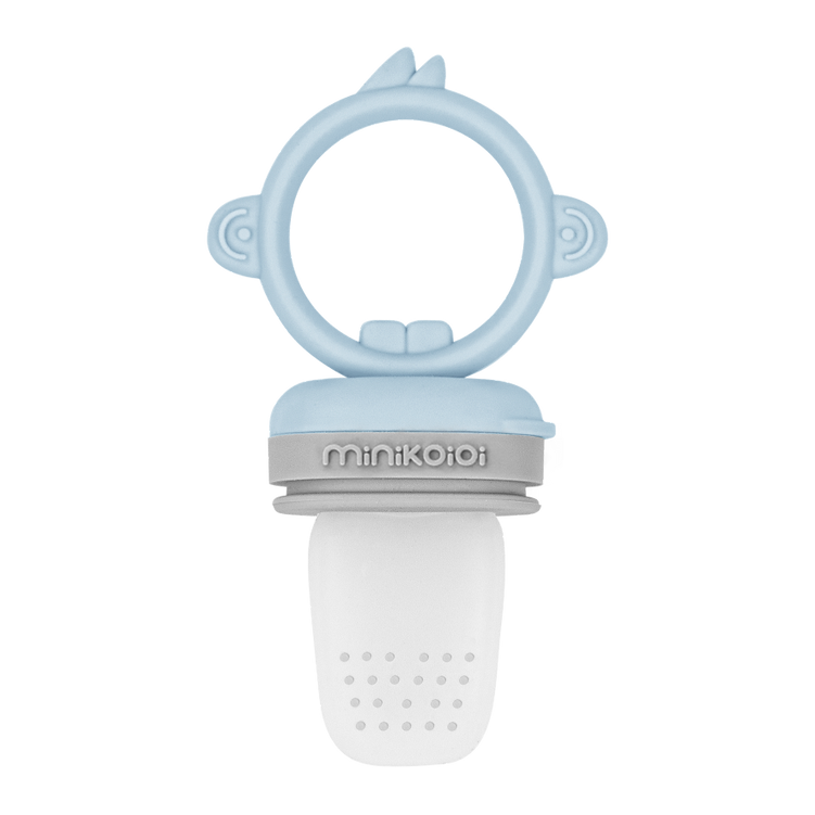 MinikOiOi Pulps Silicone Fruit & Vegetable Feeder Pacifier 6m+| Mineral Blue / Powder Gray