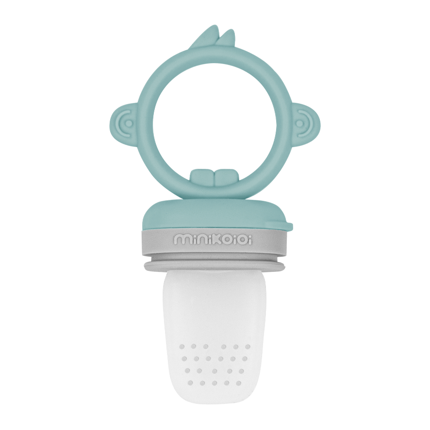 MinikOiOi Pulps Silicone Fruit & Vegetable Feeder Pacifier 6m+| Aqua Green / Powder Grey