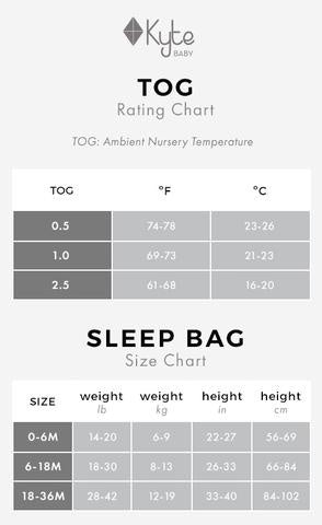 Kyte Baby Bamboo Sleep Bag 1.0 TOG | Fog