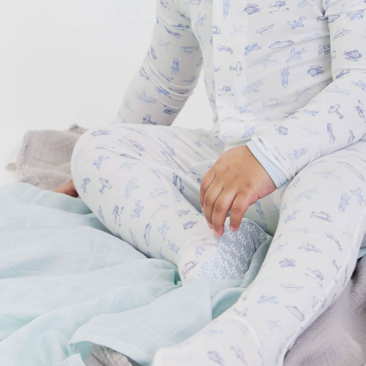 Magnetic Me Airplanes Pointelle Magnetic Footie