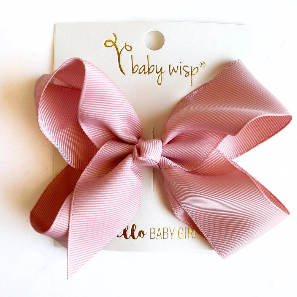 Baby Wisp Americana Grosgrain Ribbon Bow Alligator Clip Antique Mauve