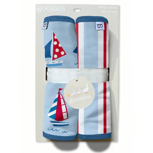 Goosies Sail Away Bamboo Burp Cloths | 2 Pack Set