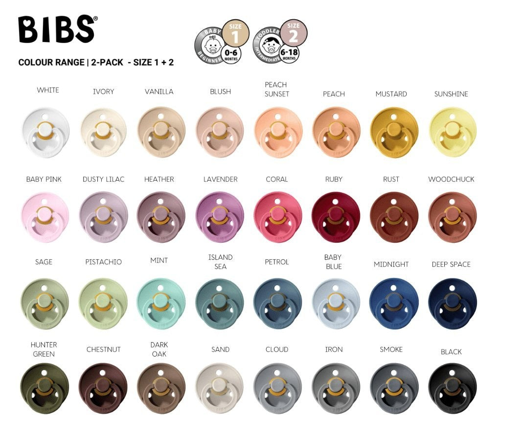 BIBS Natural Rubber Pacifier 2 PK (Size 1) -0-6 mo