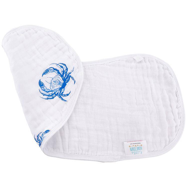 Blue Crab Bamboo 2-in-1 Burp Cloth & Bib