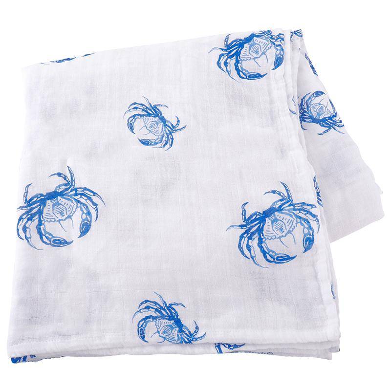 Blue Crab Bamboo Swaddle