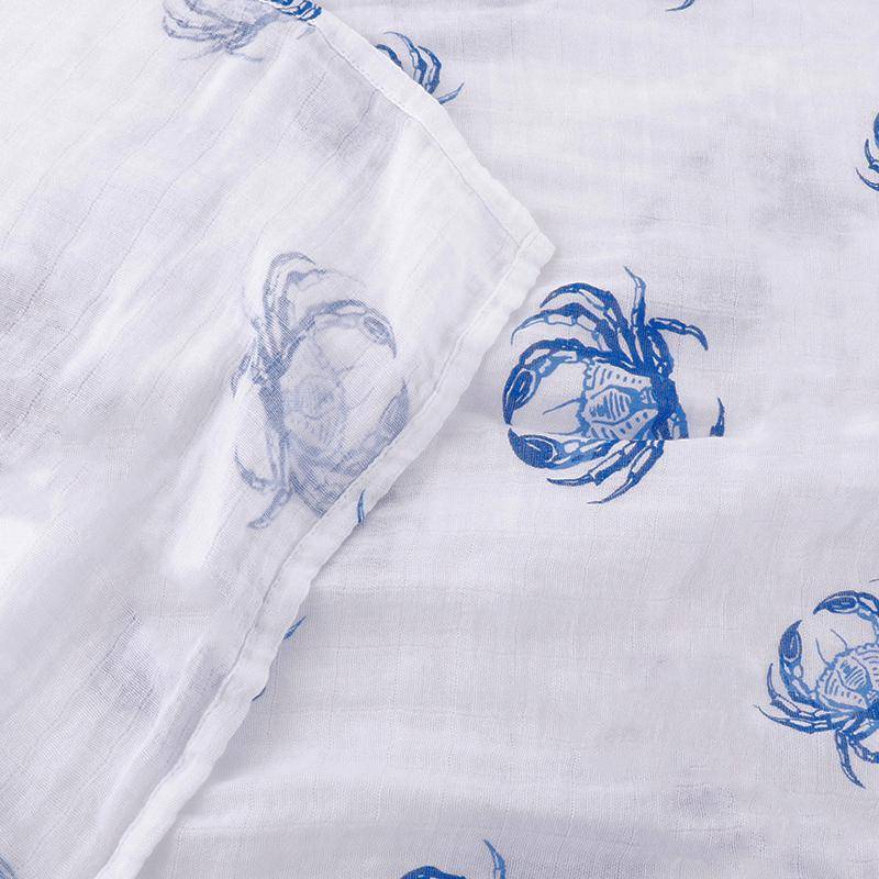 Blue Crab Bamboo Swaddle