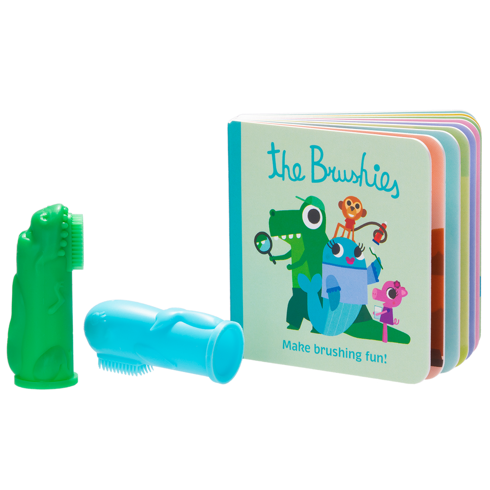 2-Pack of Brushies with Chomps the Dino & Willa the Whale Mini Book