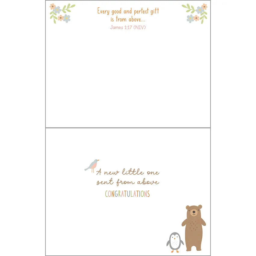 Gina B Designs Baby Greeting Card with Scripture | Animal Hello