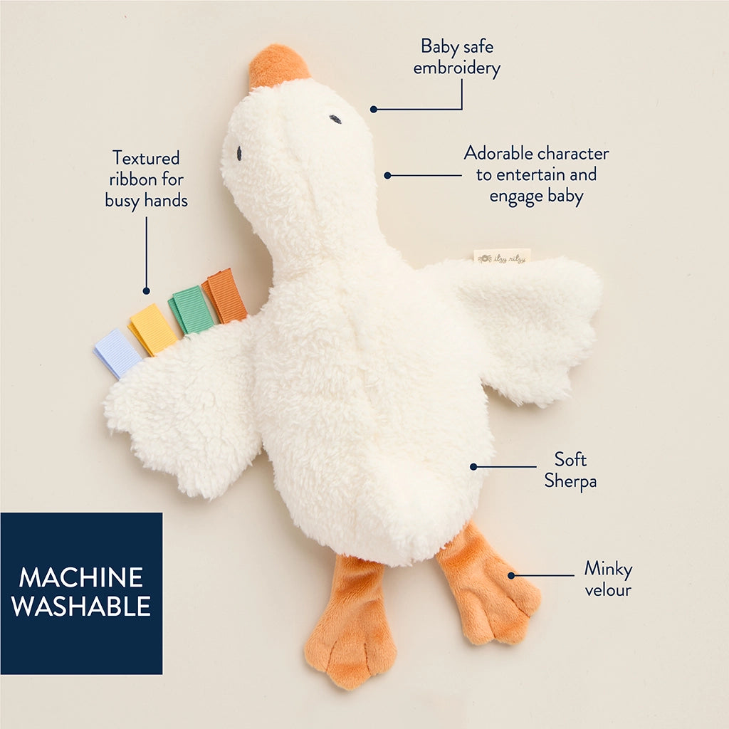 Itzy Ritzy Goose Bitzy Pal Natural Rubber Pacifier and Plush Toy