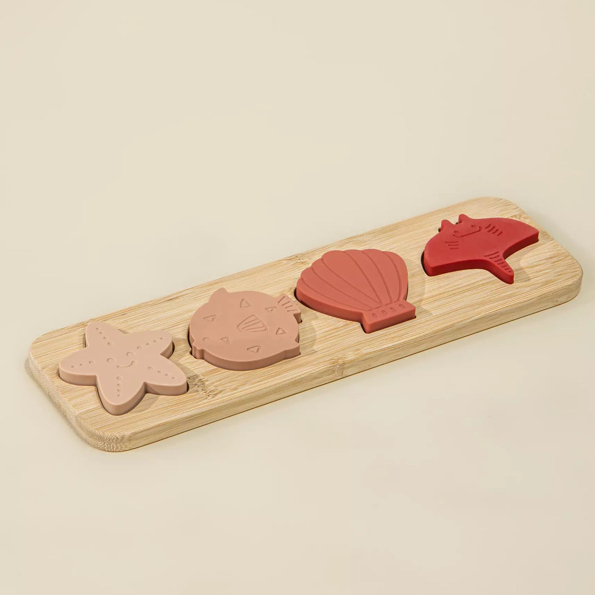 Coco Village Silicone Puzzle On Wooden Plate | Ocean