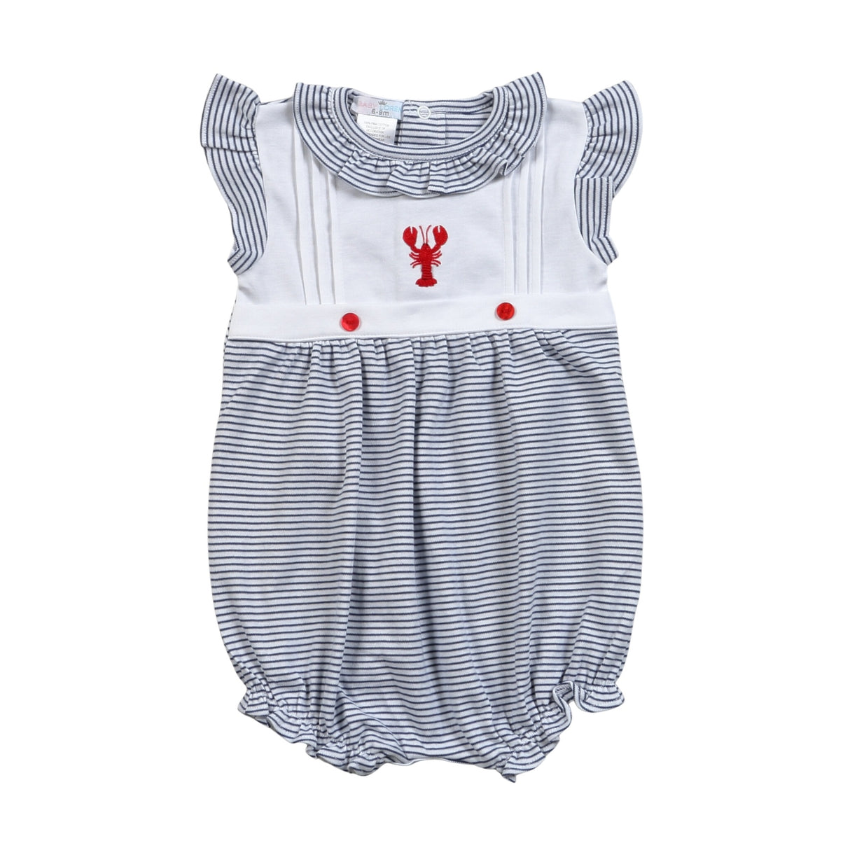 Crawfish Ruffled Hand Embroidered Bubble