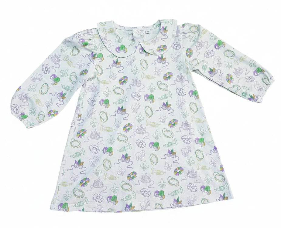 Oak Lane Long Sleeve Mardi Gras Dress