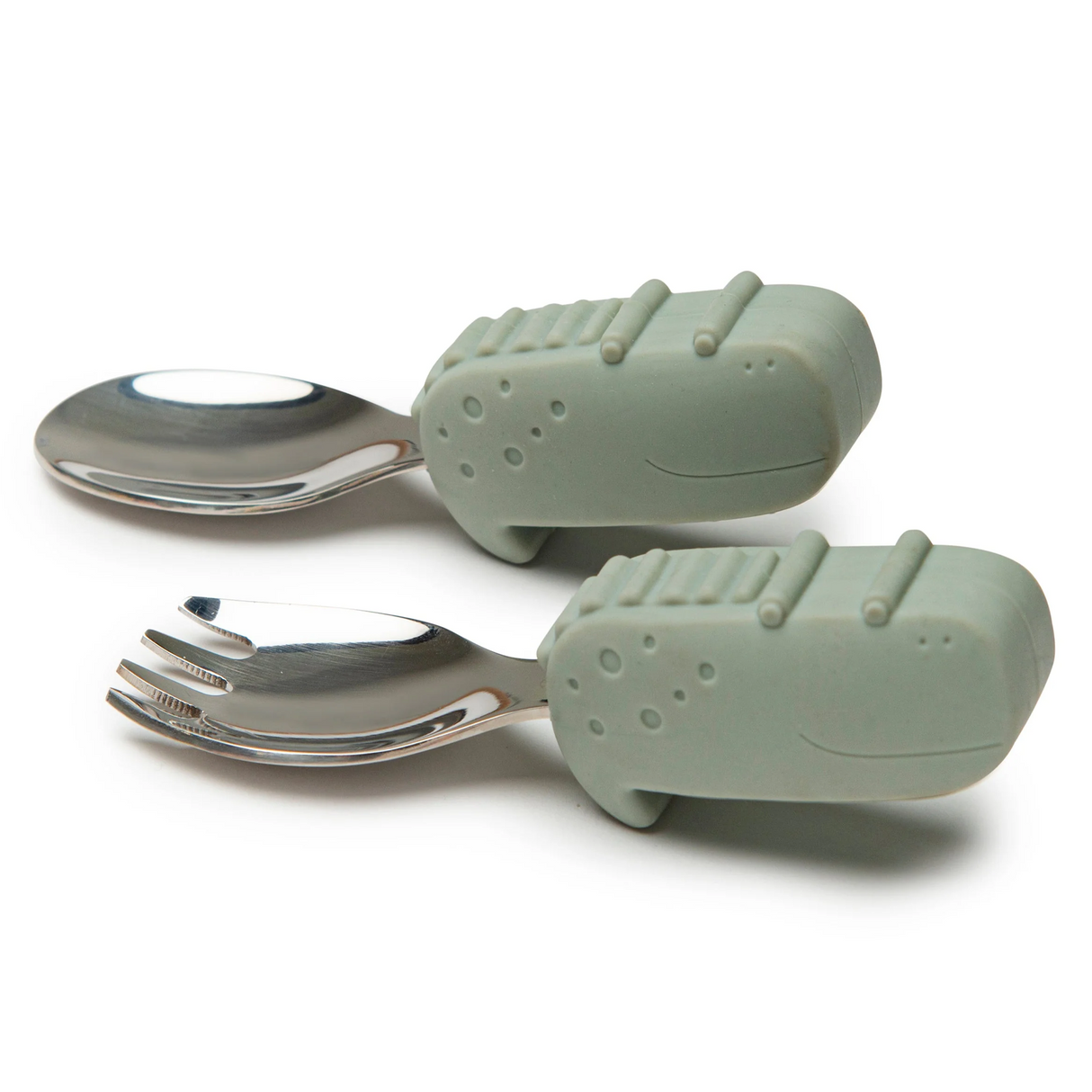 Silicone Learning Spoon and Fork Set | Alligator