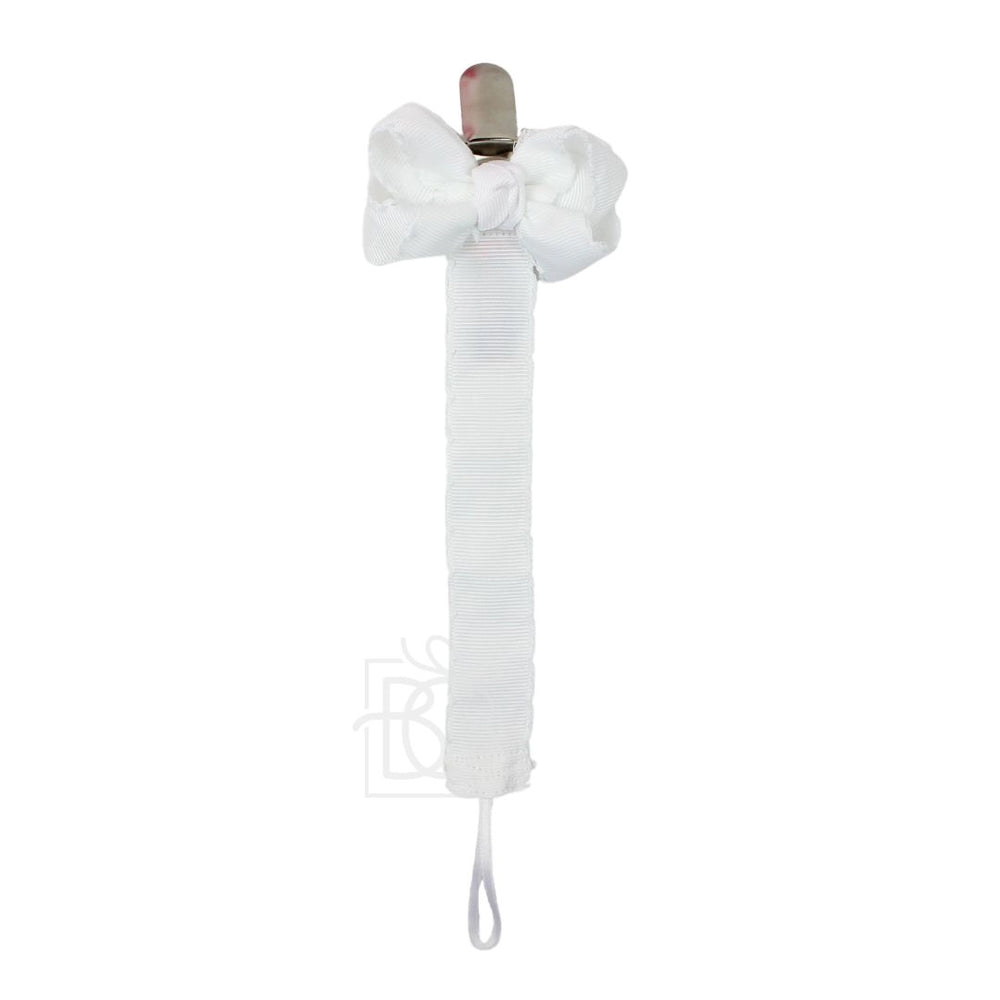 Beyond Creations Crochet Grosgrain Pacifier Clip w/ Detachable Bow