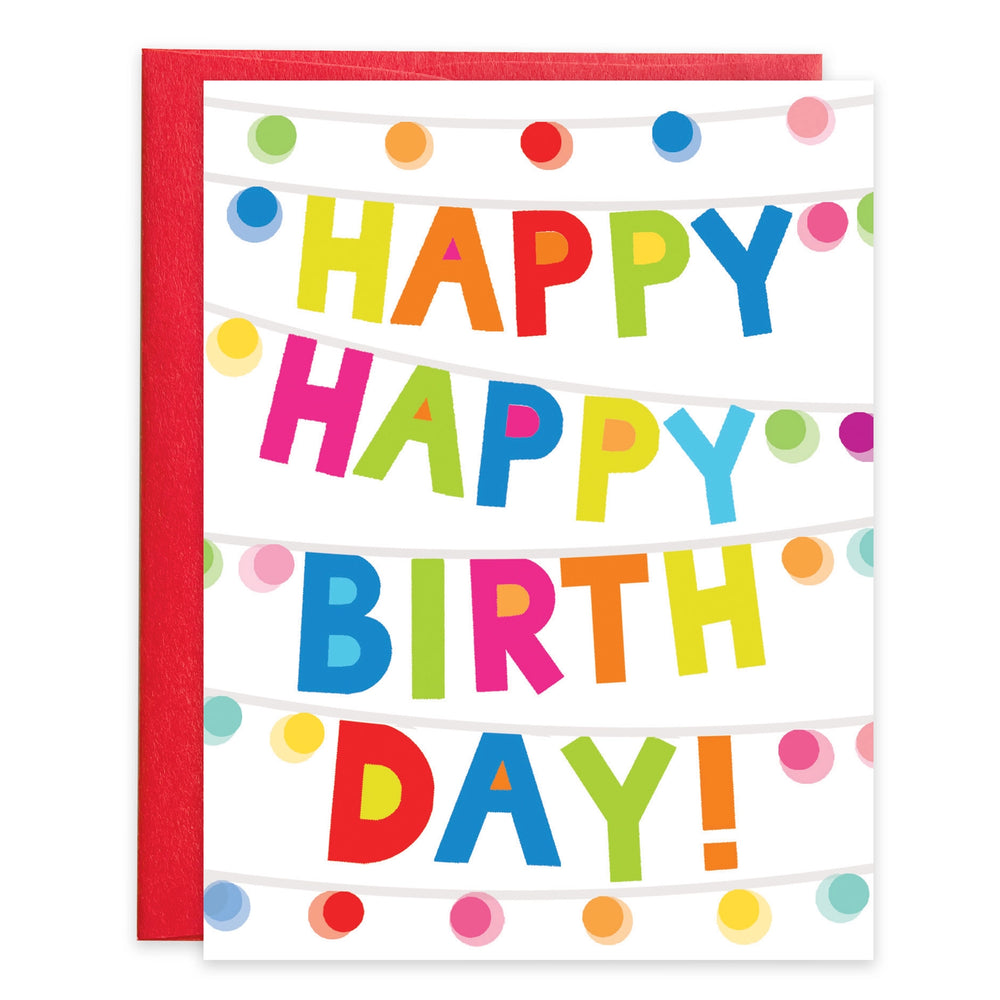 Gina B Designs Birthday Greeting Card | Happy Happy Lights