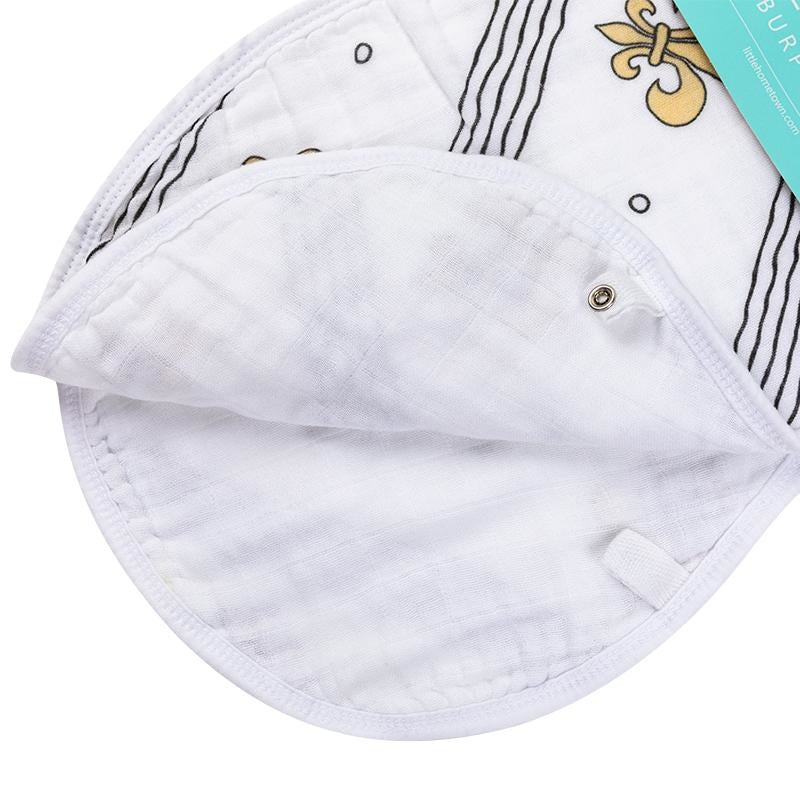 Fleur de Lis Bamboo 2-in-1 Burp Cloth & Bib