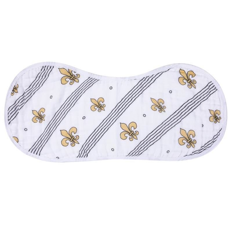 Fleur de Lis Bamboo 2-in-1 Burp Cloth & Bib