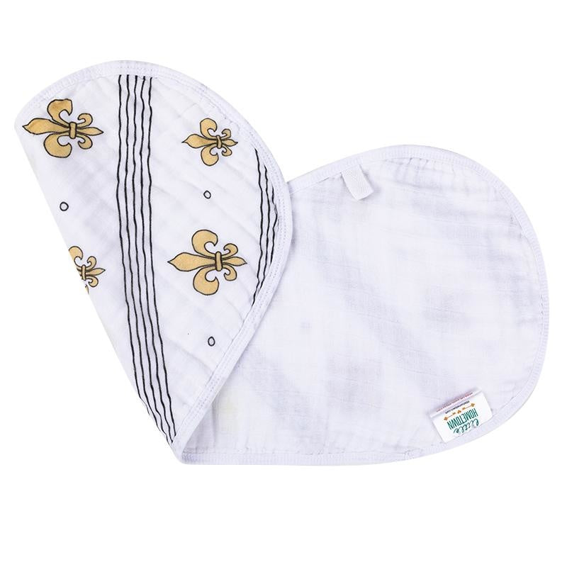 Fleur de Lis Bamboo 2-in-1 Burp Cloth & Bib