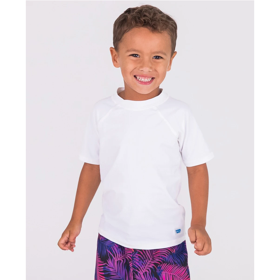 White Short Sleeve Rash Guard