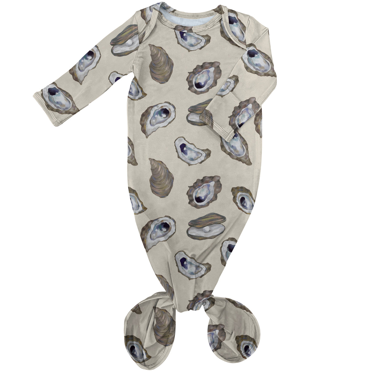 Goosies Oysters Bamboo Knotted Infant Gown | 0-3M