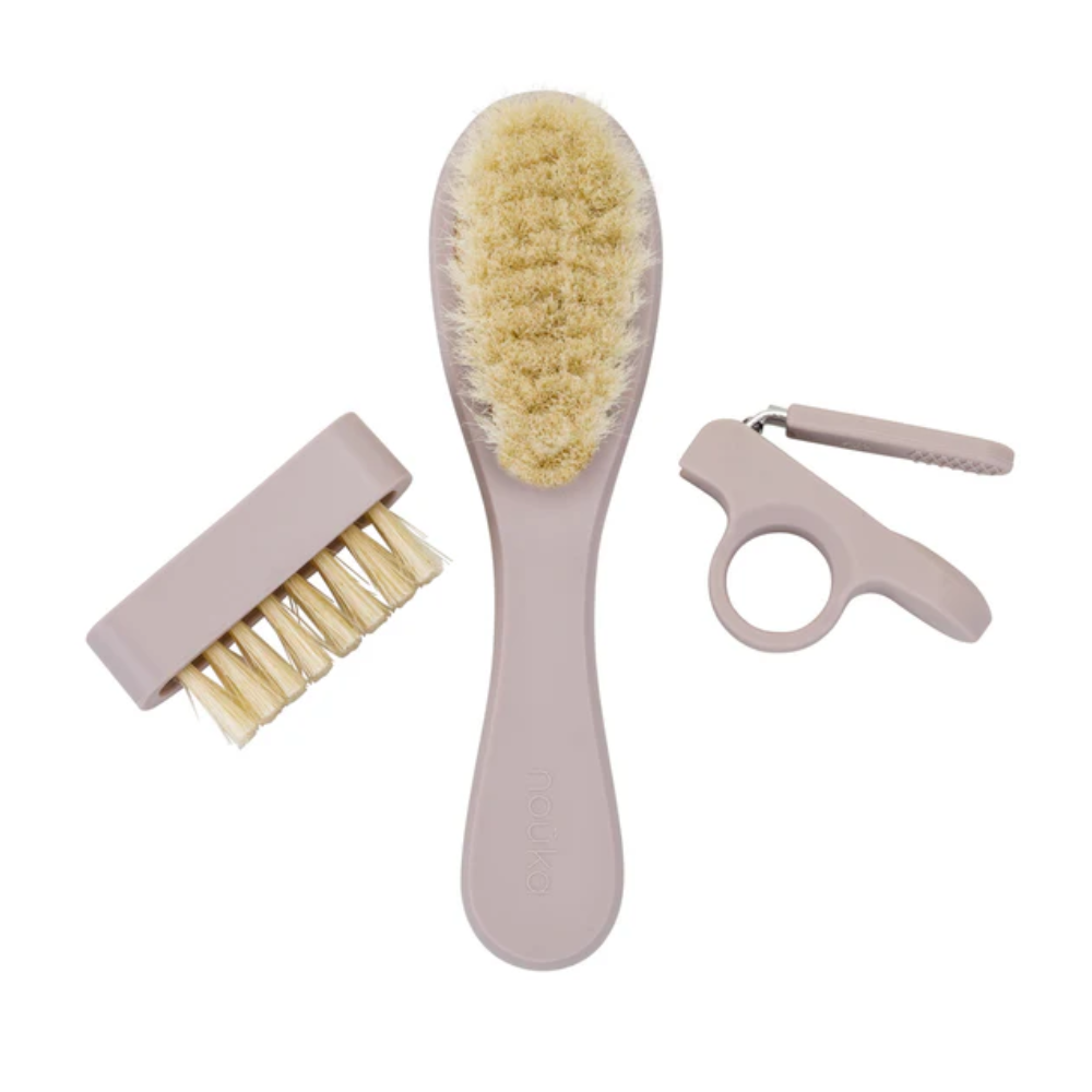 nouka 3-piece Baby Grooming Kit (hairbrush | clipper | nail brush)