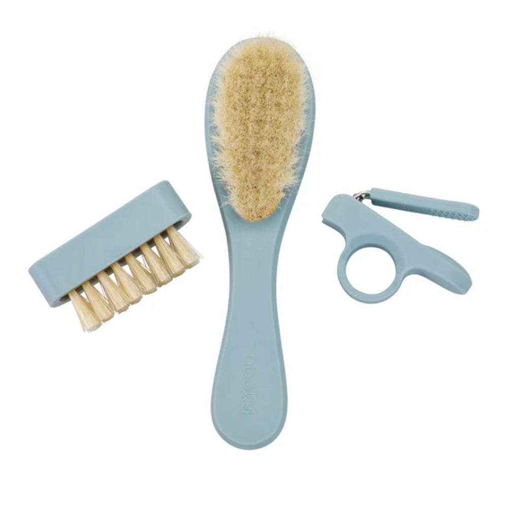 nouka 3-piece Baby Grooming Kit (hairbrush | clipper | nail brush)