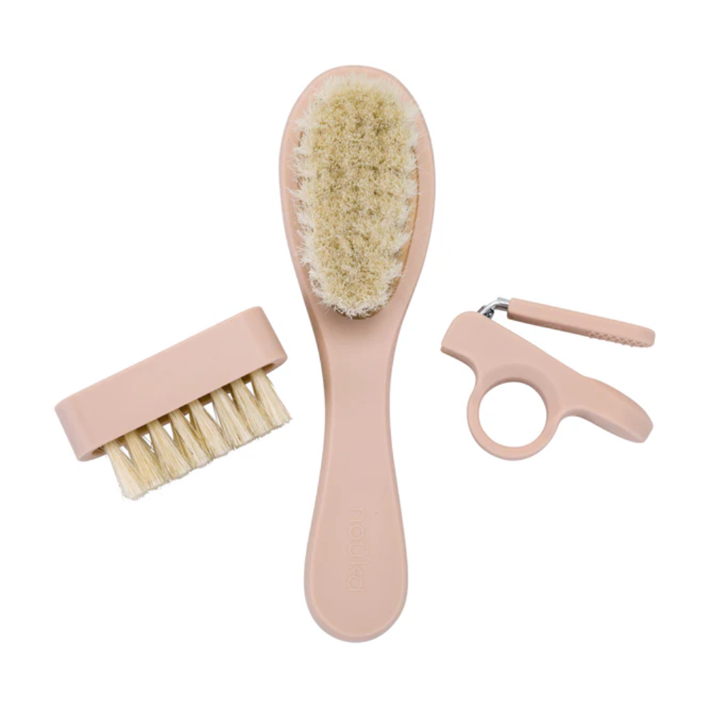 nouka 3-piece Baby Grooming Kit (hairbrush | clipper | nail brush)