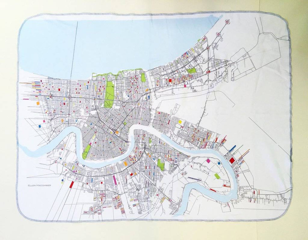 Organic NOLA Map Swaddle Blanket
