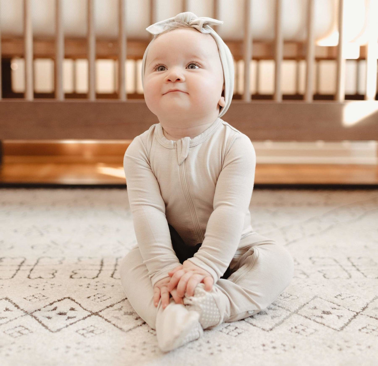 Kyte Baby Bamboo Zippered Footie | Oat