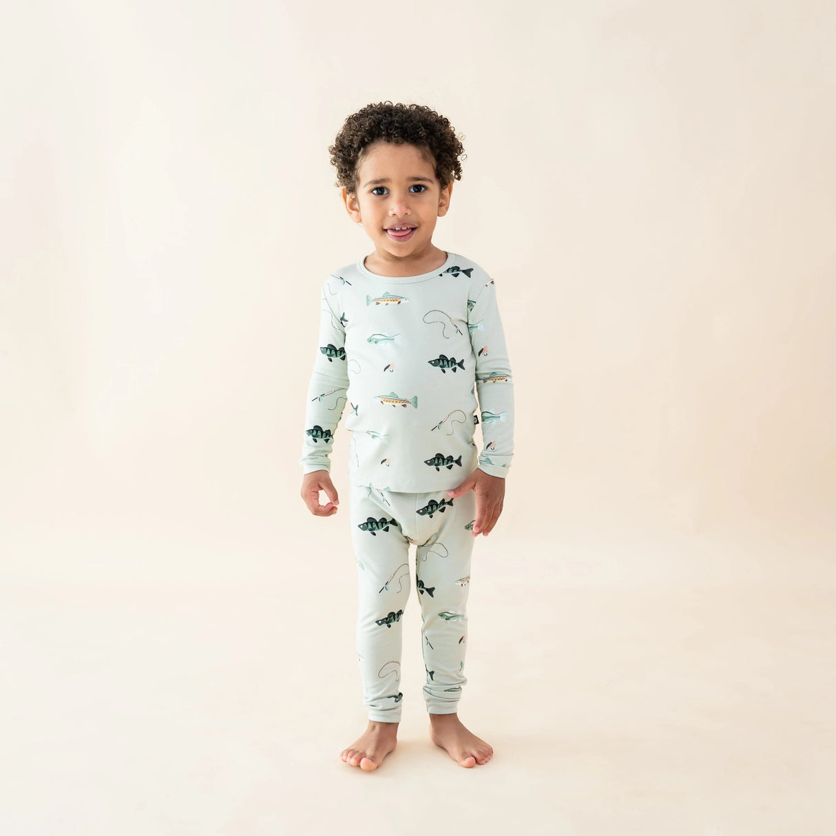 Kyte Bamboo Long Sleeve Toddler Pajamas | Fishing