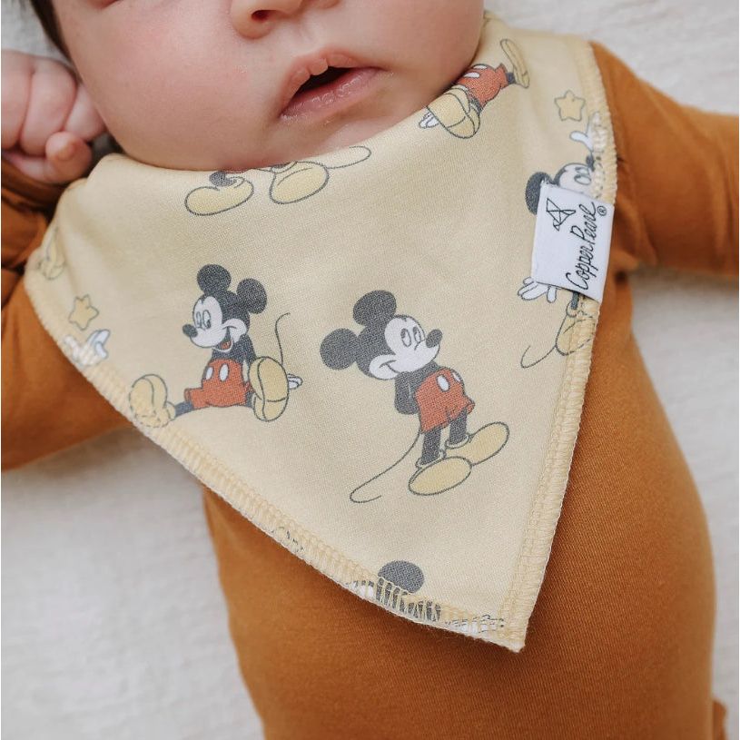 Copper Pearl Baby Bandana Bib 4-Pack Set | Mickey Mouse and Friends