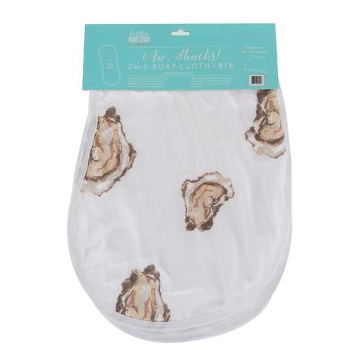 Aw Shucks! Oyster 2-in-1 Burp Cloth Bib