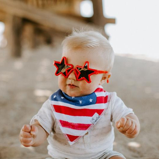 Copper Pearl Baby Bandana Bib 2-Pack Set | Patriot