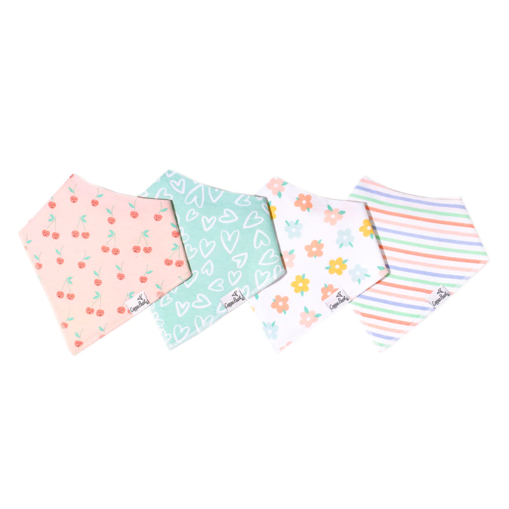 Baby Bandana Bib 4-Pack Set | Cheery