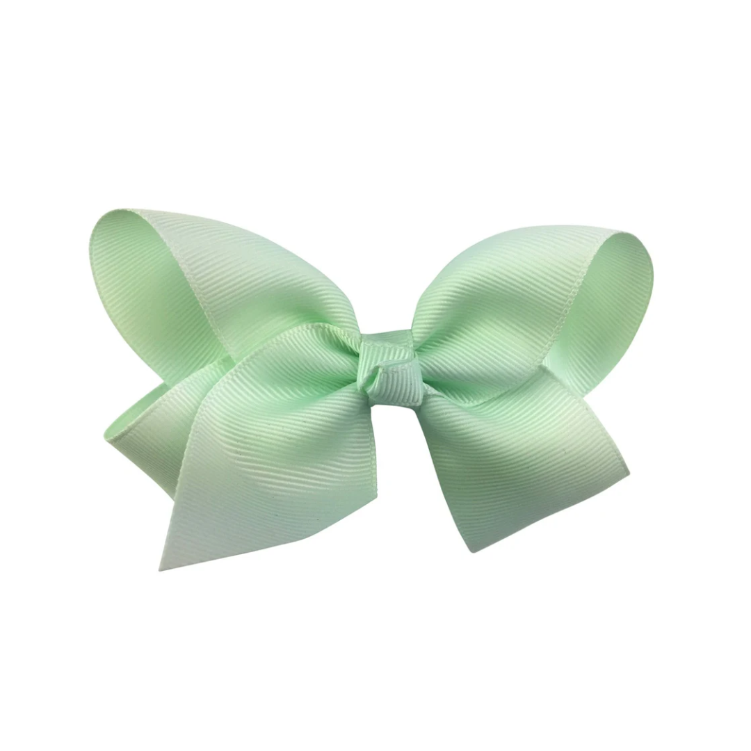 Baby Wisp Americana Boutique Ribbon Bow Alligator Clip | Ice Mint