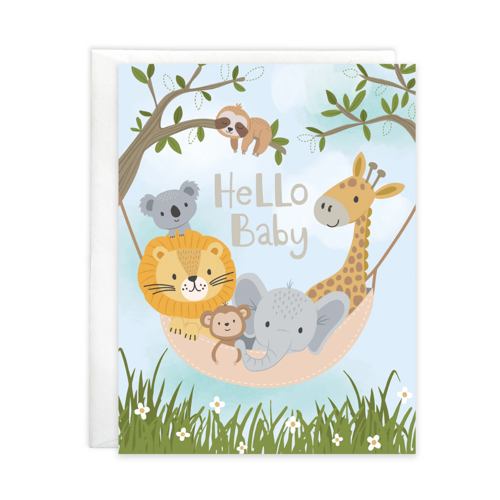 Baby Greeting Card | Animal Hammock