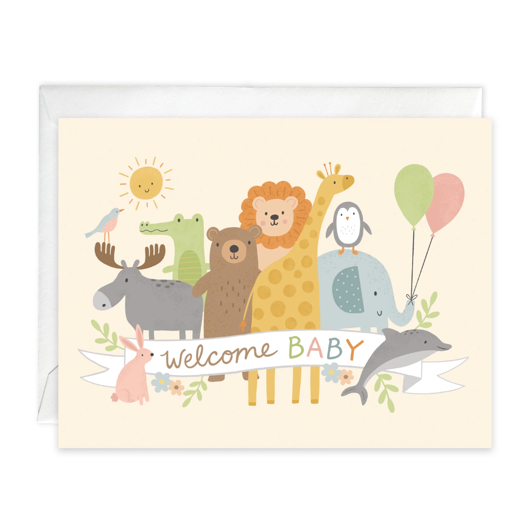 Baby Gift Enclosure Card | Animal Hello