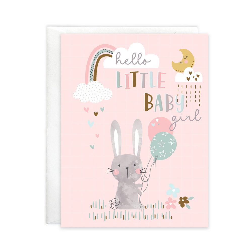 Baby Greeting Card | Bunny & Balloons