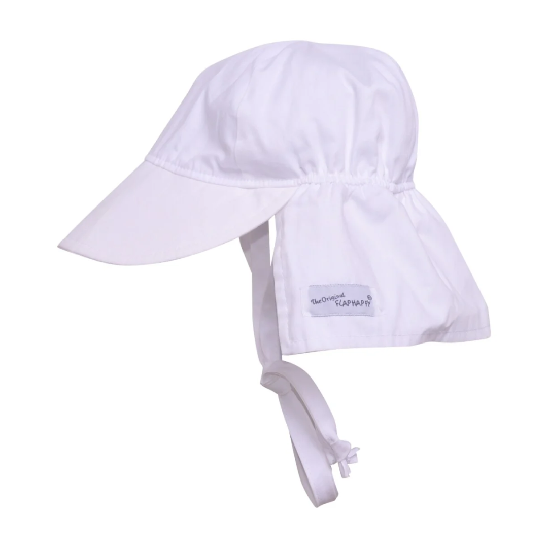 Original Flap Hat with Ties UPF 50+ | White